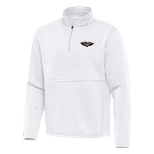 Antigua Eye - catching New Orleans Pelicans White Twist Quarter Zip Pullover Top