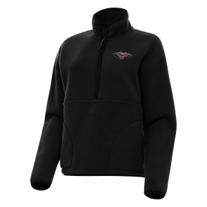 Antigua New Unique Orleans Pelicans Women's Black Figure Half Zip Pullover Sweatshirt