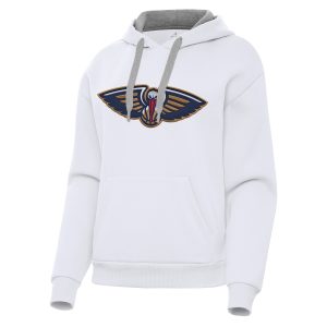 Antigua New Orleans Pelicans Trendy Women's White Victory Pullover Hoodie