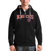 Antigua New York Knicks Black Chic Team Victory Full Zip Hoodie