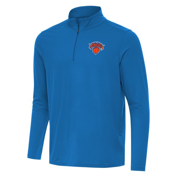 Antigua New York Chic Knicks Blue Intent Quarter Zip Top