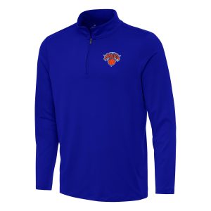 Antigua New York Premium Knicks Blue Reprocess Quarter Zip Top