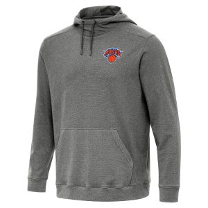 Antigua New York Knicks Heather Black Cloud Pullover Stylish Hoodie