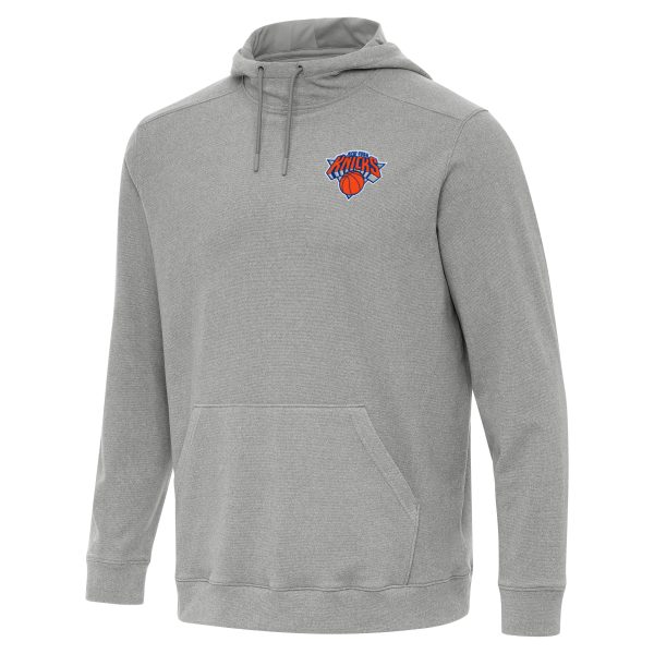 Antigua Elegant New York Knicks Heather Gray Cloud Pullover Hoodie