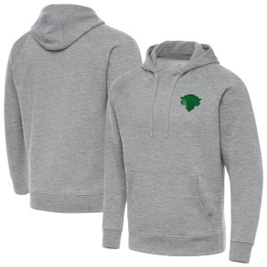 Antigua New York Knicks Heather Gray St. Patrick's Day Chic Victory Raglan Pullover Hoodie