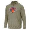 Antigua New York Knicks Eye - catching Heather Olive Cloud Pullover Hoodie