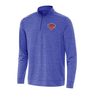 Antigua New York Knicks Heather Royal Bright Quarter Zip Top Eye - catching