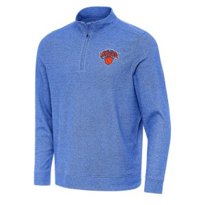 Antigua New York Knicks Heather Royal Subtle Quarter Zip Sweatshirt Unique