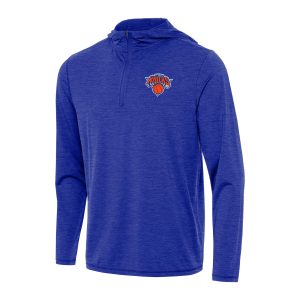 Antigua New York Knicks Heather Royal Tidy Quarter Zip Hoodie Unique