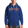 Antigua New York Knicks Elegant Royal Victory Full Zip Hoodie