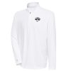 Antigua New Trendy York Knicks White Metallic Logo Tribute Quarter Zip Top