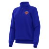 Antigua New York Knicks Women's Blue Unique Victory Quarter Zip Sweatshirt