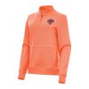 Antigua New York Knicks Women's Heather Orange Crush Quarter Zip Chic Fleece Sweatshirt