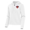 Antigua New York Knicks Women's White Elegant Contemporary Quarter Zip Hoodie