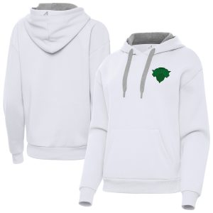 Antigua New York Knicks Women's White St. Patrick's Day Victory Pullover Hoodie Premium