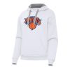 Antigua New York Knicks Premium Women's White Victory Pullover Hoodie