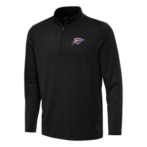 Antigua Oklahoma City Thunder Black Reprocess Quarter Unique Zip Top