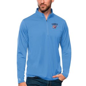 Antigua Oklahoma Stylish City Thunder Blue Tribute Quarter Zip Pullover Top