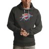 Antigua Oklahoma City Thunder Charcoal Team Logo Victory Pullover Hoodie Eye - catching