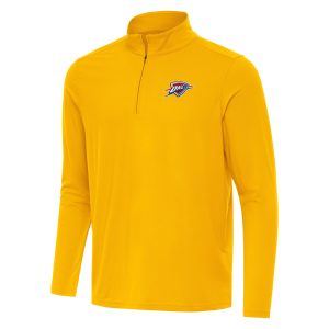 Antigua Oklahoma City Thunder Gold Intent Quarter Zip Top Trendy