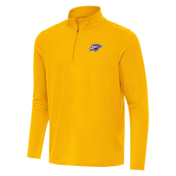 Antigua Oklahoma City Thunder Gold Intent Quarter Zip Top Trendy