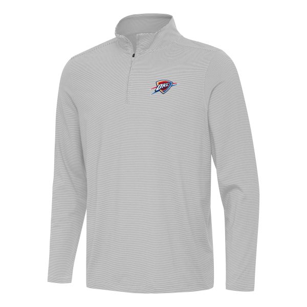 Antigua Oklahoma City Thunder Gray Twine Quarter Fabulous Zip Top