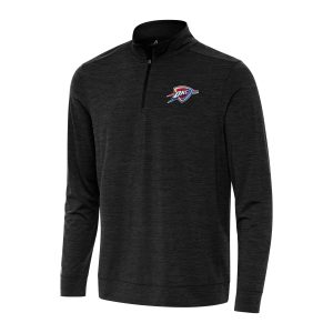 Antigua Oklahoma City Thunder Heather Black Bright Stylish Quarter Zip Top