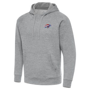 Antigua Oklahoma City Thunder Heather Gray Big & Tall Victory Raglan Pullover Hoodie Gorgeous