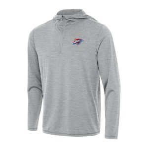 Antigua Eye - catching Oklahoma City Thunder Heather Gray Tidy Quarter Zip Hoodie