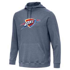 Antigua Oklahoma City Thunder Premium Heather Navy Cloud Pullover Hoodie