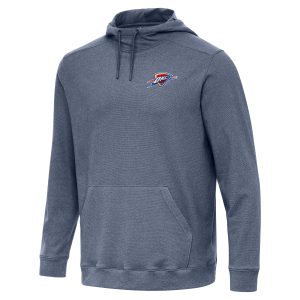 Antigua Oklahoma City Thunder Heather Navy Cloud Chic Pullover Hoodie