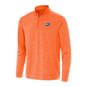 Antigua Oklahoma City Thunder Heather Orange Bright Quarter Zip Top Fabulous