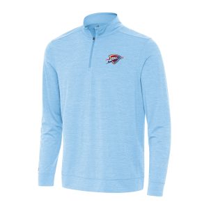 Antigua Oklahoma City Fabulous Thunder Light Blue Bright Quarter Zip Top