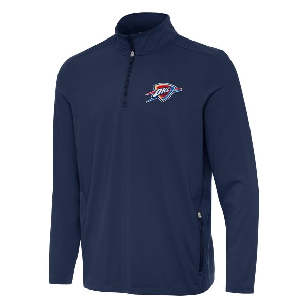 Antigua Oklahoma City Fabulous Thunder Navy Perilous Quarter Zip Sweatshirt