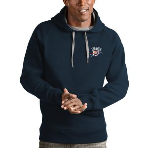 Antigua Oklahoma City Unique Thunder Navy Victory Pullover Hoodie