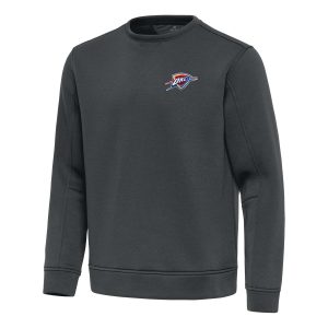 Antigua Oklahoma City Thunder Pewter Elegant Relevant Pullover Sweatshirt