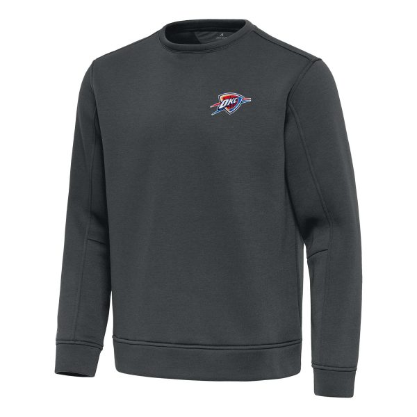 Antigua Oklahoma City Thunder Pewter Elegant Relevant Pullover Sweatshirt