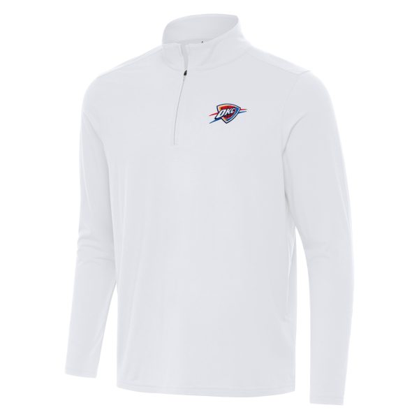 Antigua Stylish Oklahoma City Thunder White Intent Quarter Zip Top