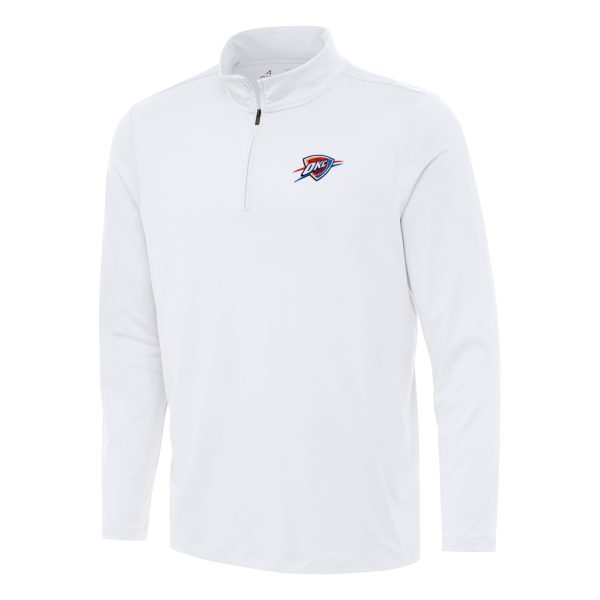 Antigua Oklahoma City Thunder White Elegant Reprocess Quarter Zip Top