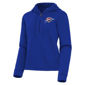 Antigua Oklahoma City Thunder Women's Blue Contemporary Quarter Zip Chic Hoodie