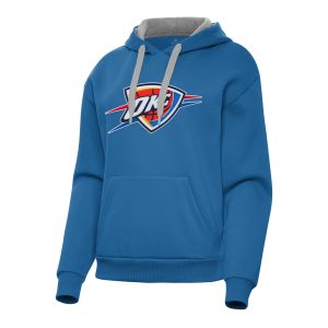 Antigua Oklahoma City Thunder Women's Blue Victory Pullover Hoodie Stylish