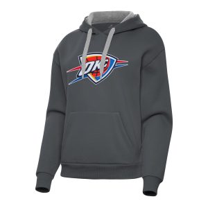 Antigua Oklahoma City Thunder Women's Charcoal Victory Pullover Hoodie Elegant
