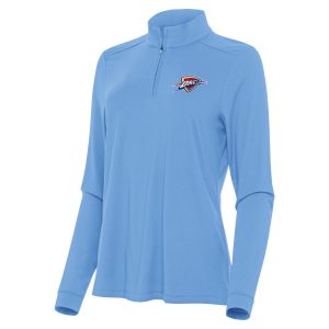 Antigua Oklahoma City Thunder Unique Women's Light Blue Intent Quarter Zip Top