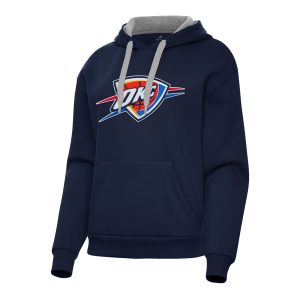 Antigua Oklahoma City Thunder Women's Navy Victory Pullover Hoodie Chic