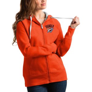 Antigua Oklahoma Fabulous City Thunder Women's Orange Victory Full Zip Hoodie