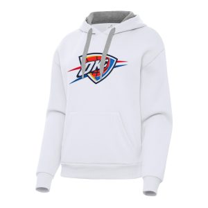 Antigua Oklahoma City Elegant Thunder Women's White Victory Pullover Hoodie