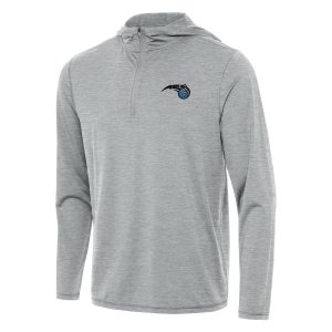 Antigua Orlando Magic Heather Gray Premium Tidy Quarter Zip Hoodie