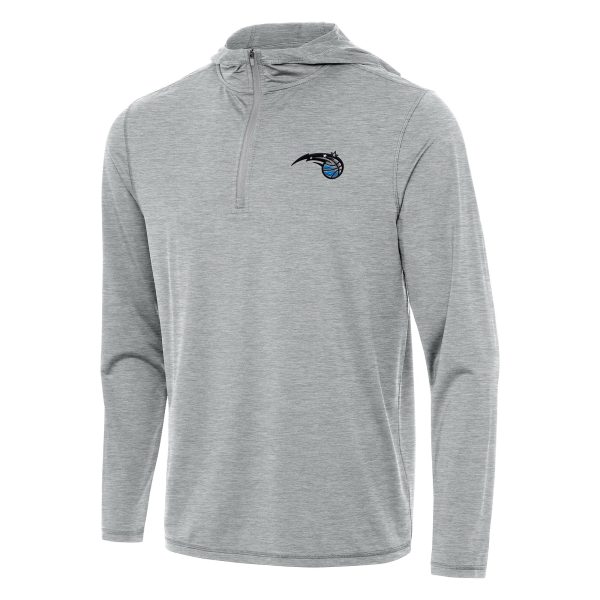 Antigua Orlando Magic Heather Gray Premium Tidy Quarter Zip Hoodie