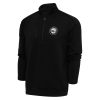 Antigua Unique Philadelphia 76ers Black Metallic Logo Generation Quarter Zip Pullover Top