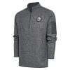 Antigua Philadelphia Eye - catching 76ers Heather Charcoal Metallic Logo Fortune Quarter Zip Pullover